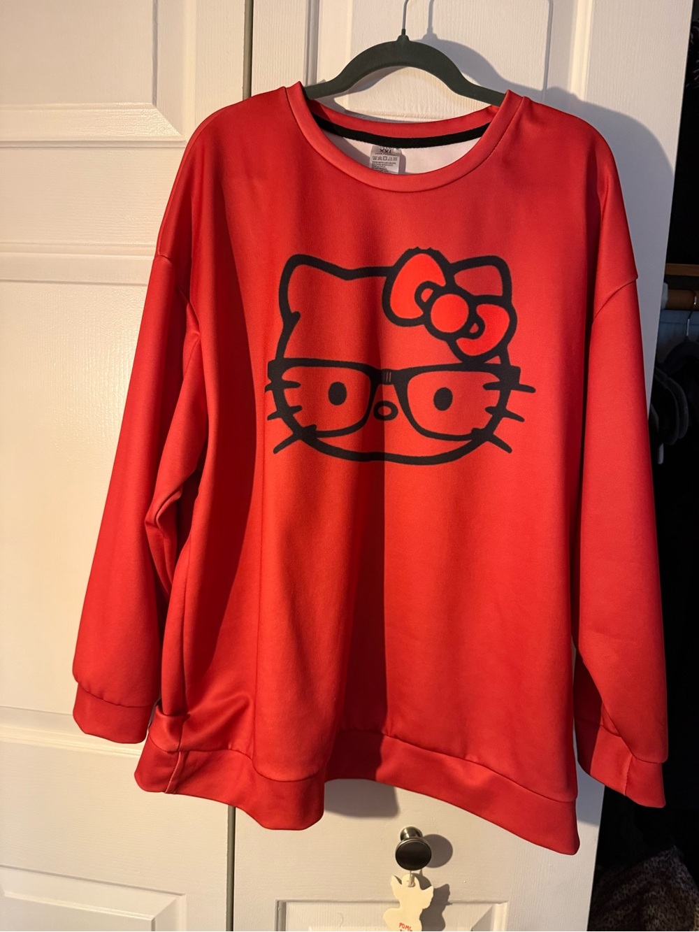 Hello Kitty Red Pullover Sweatshirt with Black Graphic